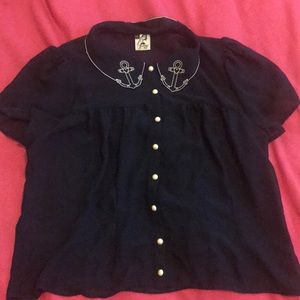 Navy Sailor Top